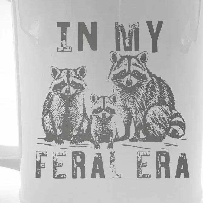 In My Feral Era Racoons Meme Front & Back Beer Stein