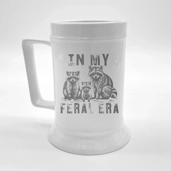 In My Feral Era Racoons Meme Front & Back Beer Stein