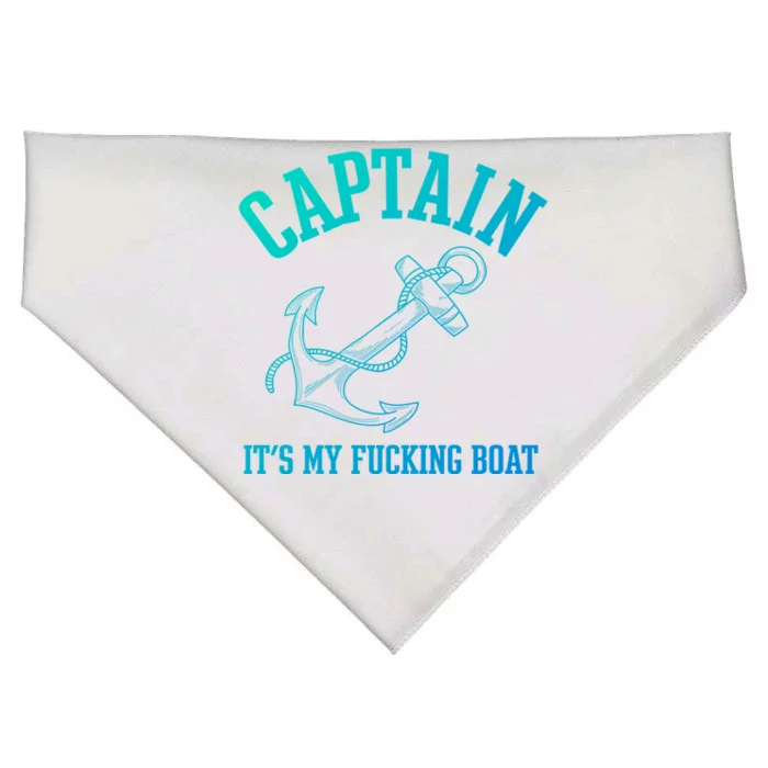 Its My Fucking Boat Yacht Rock Party Boat Captain Gift USA-Made Doggie Bandana