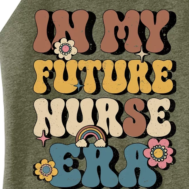 In My Future Nurse Era Groovy Nursing School Student Nurse Women’s Perfect Tri Rocker Tank