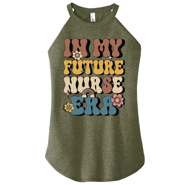 In My Future Nurse Era Groovy Nursing School Student Nurse Women’s Perfect Tri Rocker Tank