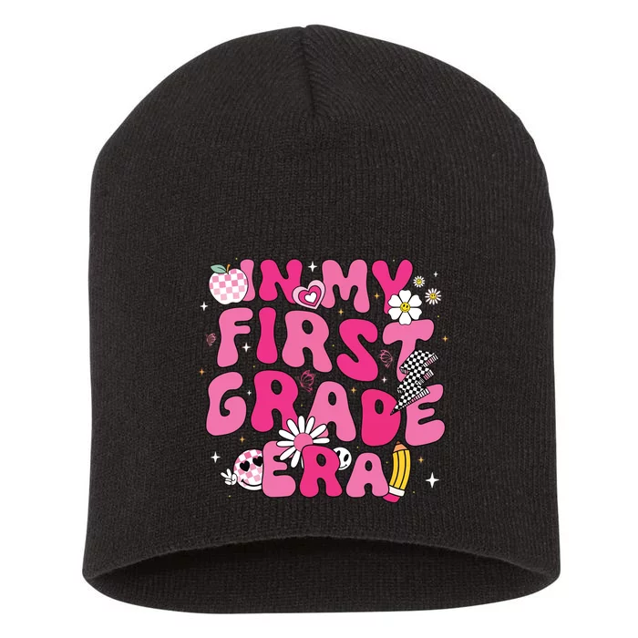 In My First Grade Era Girl Back To School 1st Grade Teacher Short Acrylic Beanie