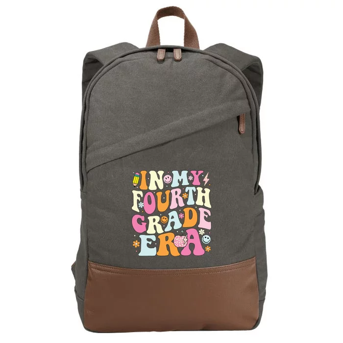 In My Fourth Grade Era 4th Grade Girl Teacher Back To School Cotton Canvas Backpack