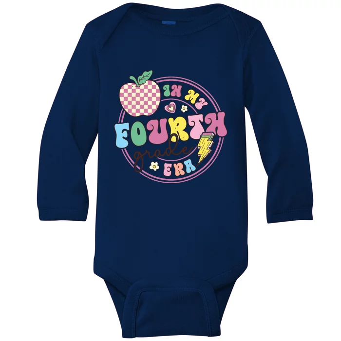 In My Fourth Grade Era Girl Back To School 4th Grade Teacher Baby Long Sleeve Bodysuit