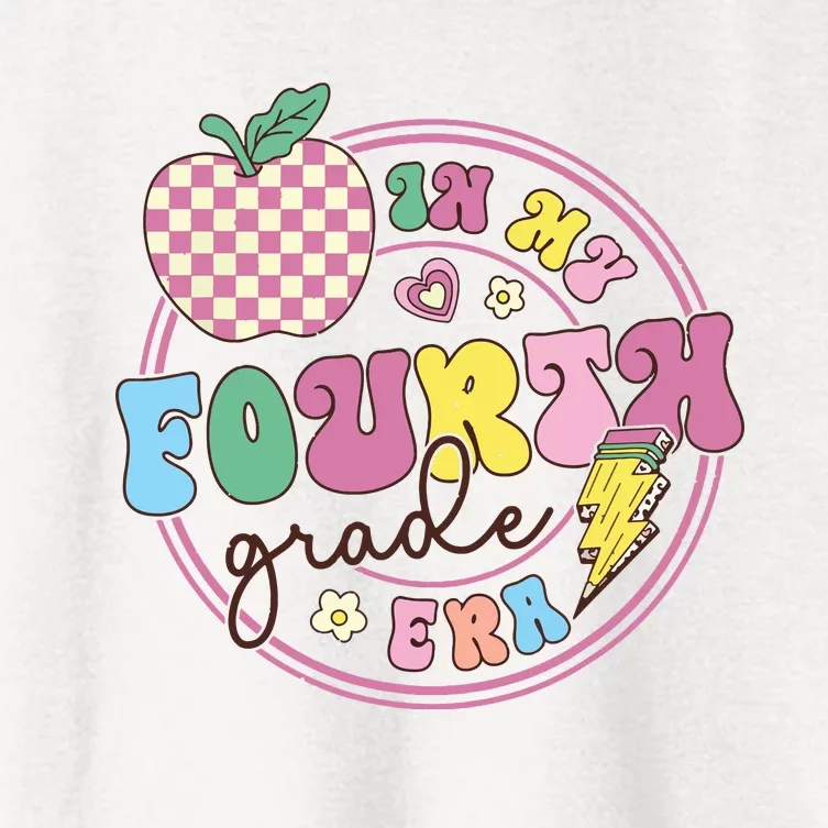 In My Fourth Grade Era Girl Back To School 4th Grade Teacher Women's Crop Top Tee