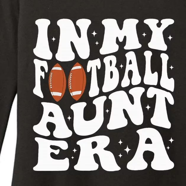 In My Football Aunt Era Groovy Football Auntie Christmas Womens CVC Long Sleeve Shirt