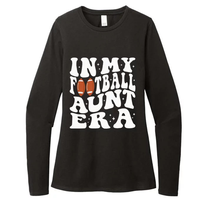 In My Football Aunt Era Groovy Football Auntie Christmas Womens CVC Long Sleeve Shirt