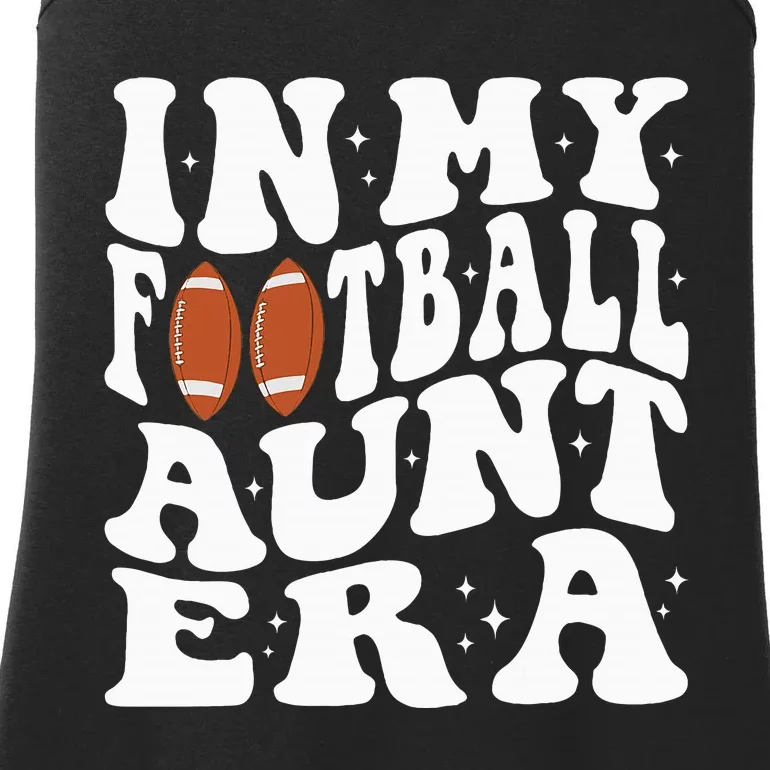 In My Football Aunt Era Groovy Football Auntie Christmas Ladies Essential Tank