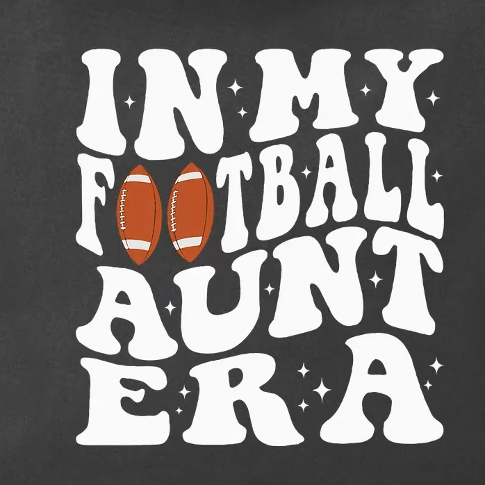 In My Football Aunt Era Groovy Football Auntie Christmas Zip Tote Bag