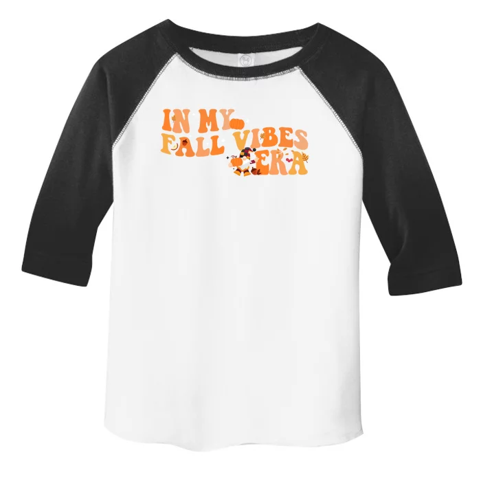 In My Fall Vibes Era Groovy Fall Season Retro Leopard Autumn Great Gift Toddler Fine Jersey T-Shirt