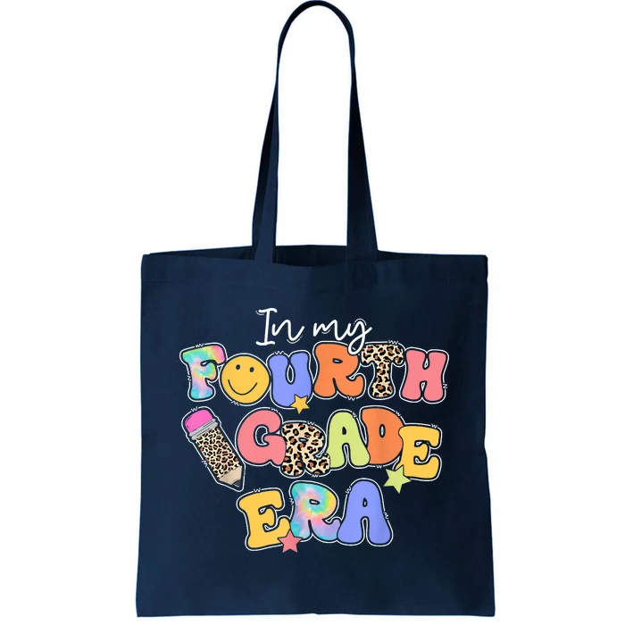 In My Fourth Grade Era 4th Grade Teacher Groovy Retro Tote Bag