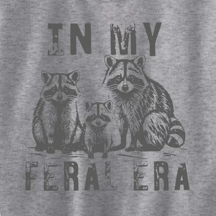 In My Feral Era Racoons Meme Funny Racoons Kids Sweatshirt