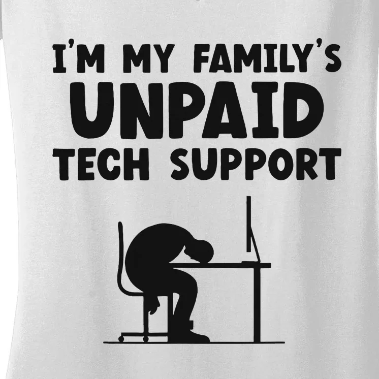 IM My FamilyS Unpaid Tech Support It Helpdesk Computer Women's V-Neck T-Shirt