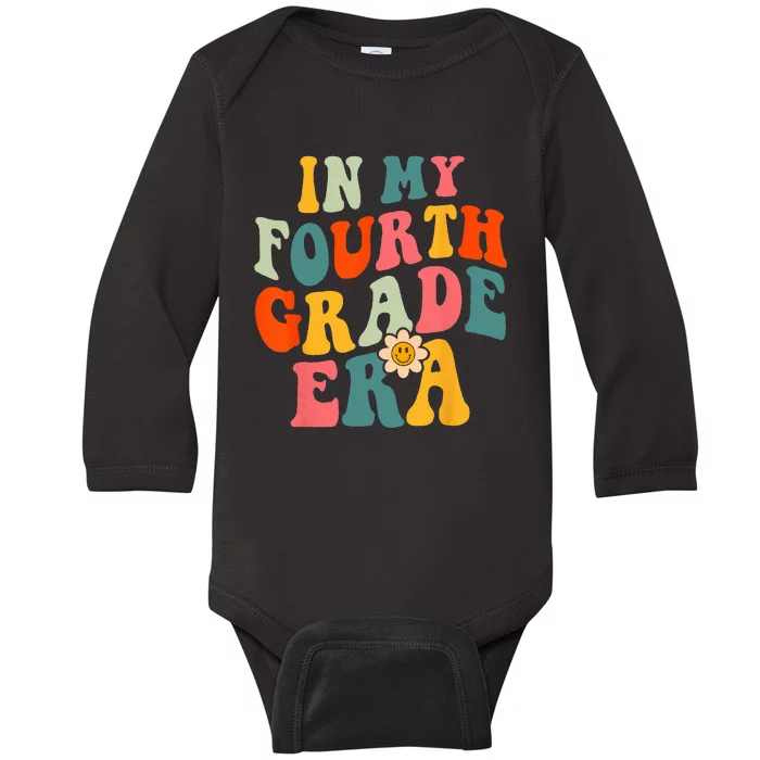 In My Fourth Grade Era 4th Grade Teacher Groovy Retro Baby Long Sleeve Bodysuit