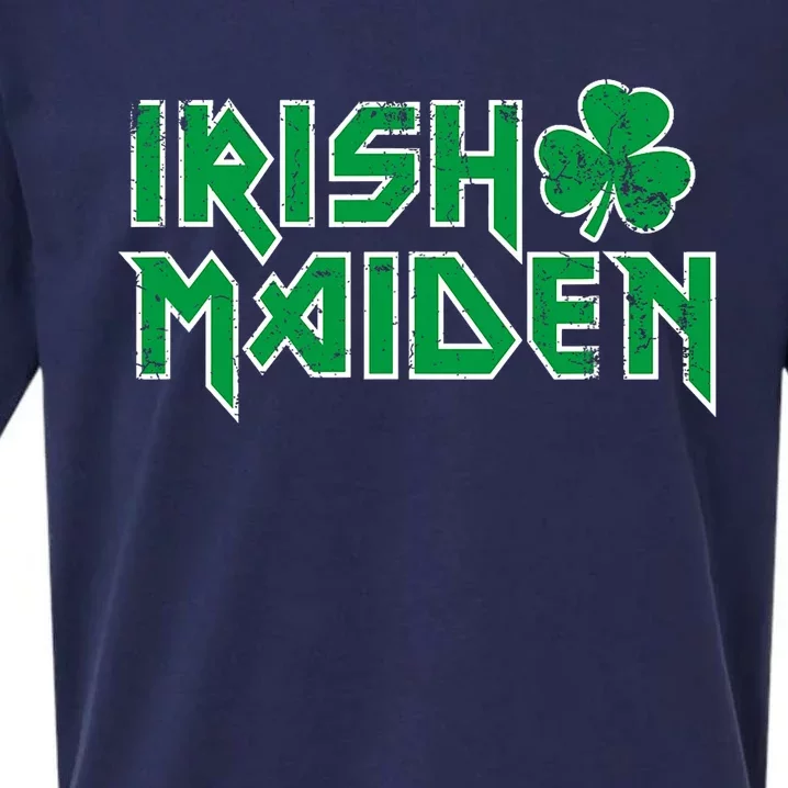 Irish Maiden Funny Heavy Rocker Paddy Maeve Beer Maid Craic Sueded Cloud Jersey T-Shirt