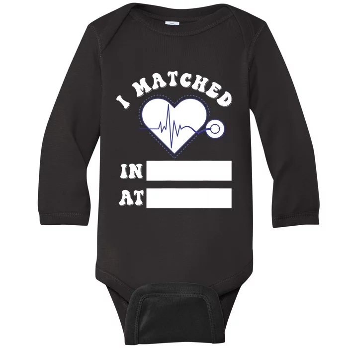 I Matched Future Doctor Physician Residency Match Day Baby Long Sleeve Bodysuit