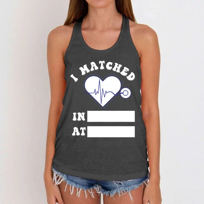 I Matched Future Doctor Physician Residency Match Day Women's Knotted Racerback Tank