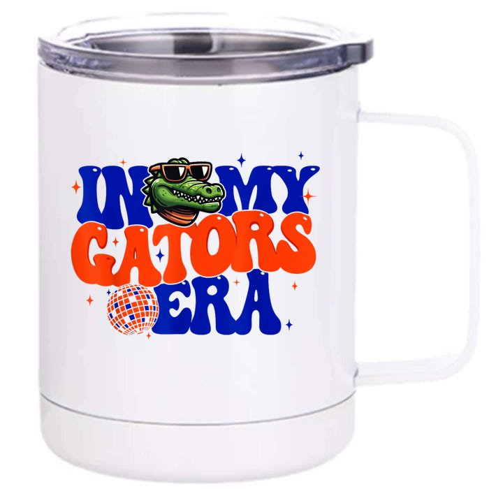 In My Gators Era Game Day Mascot Spirit Squad Florida Groovy Front & Back 12oz Stainless Steel Tumbler Cup