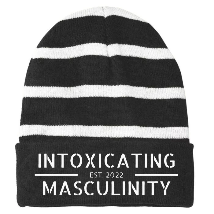 Intoxicating Masculinity Gifts For Him Funny Tees Striped Beanie with Solid Band