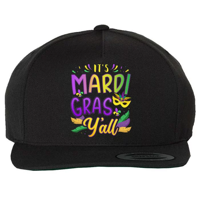 ItS Mardi Gras YAll With Mask And Fleur De Lis Wool Snapback Cap