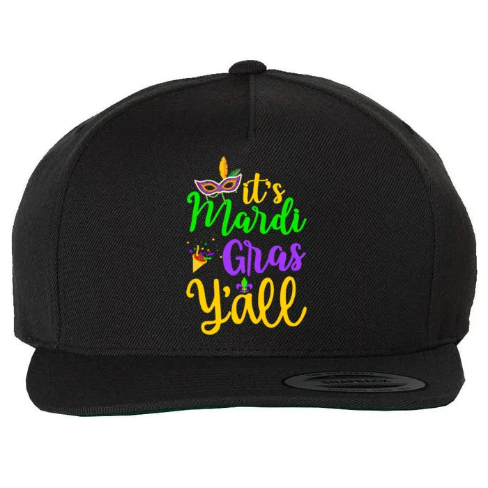 Its Mardi Gras Yall Funny Mardi Gras Party Mask Costume Funny Gift Wool Snapback Cap