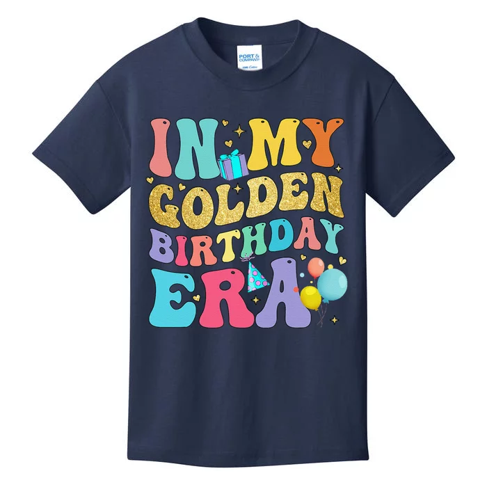 In My Golden Birthday Era Women Retro Groovy Birthday Kids T-Shirt