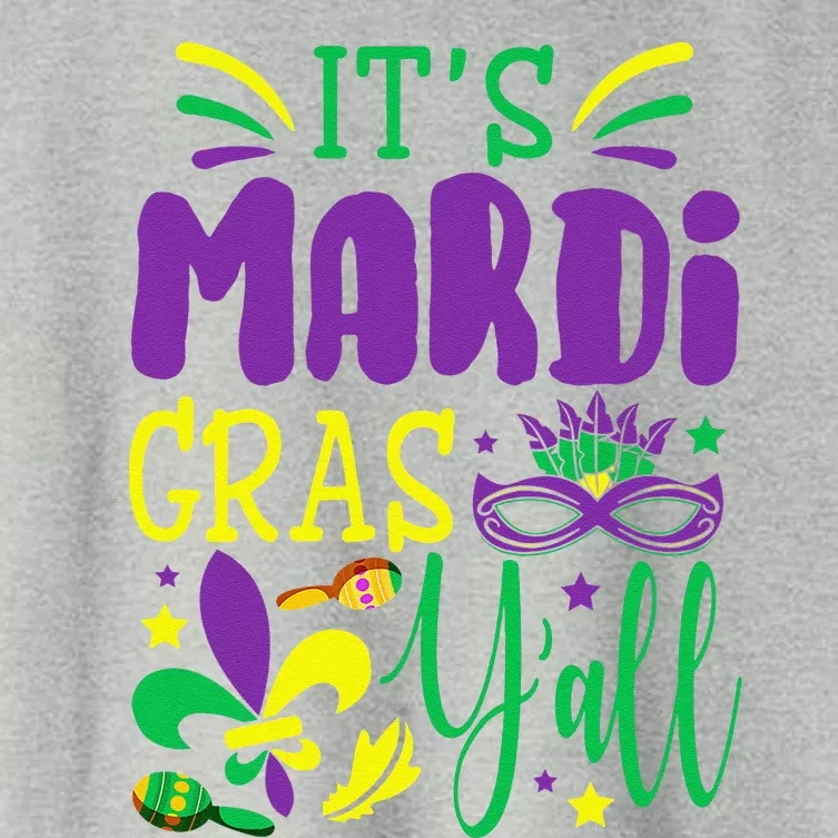 Its Mardi Gras Yall T Mardi Gras Party Mask Costume Women's Crop Top Tee