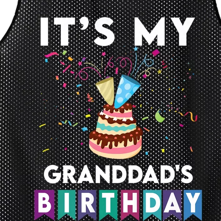 ItS My GranddadS Birthday Family Matching Confetti Cake Mesh Reversible Basketball Jersey Tank