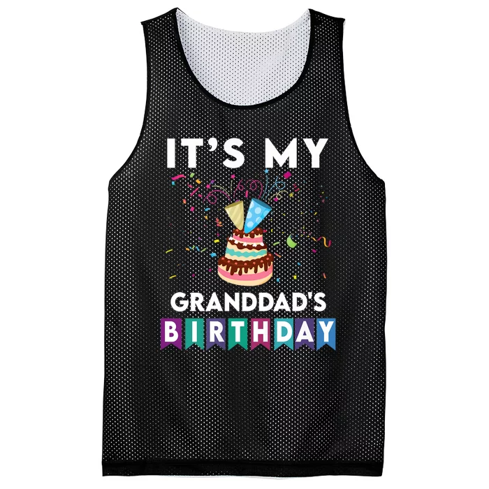 ItS My GranddadS Birthday Family Matching Confetti Cake Mesh Reversible Basketball Jersey Tank