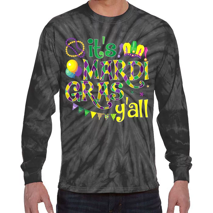 ItS Mardi Gras YAll Mardi Gras Costume Tie-Dye Long Sleeve Shirt