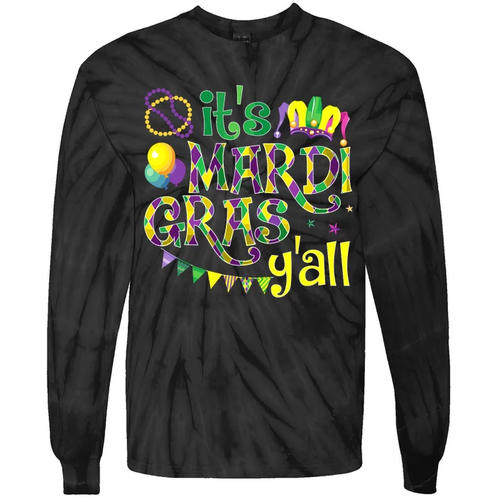 ItS Mardi Gras YAll Mardi Gras Costume Tie-Dye Long Sleeve Shirt