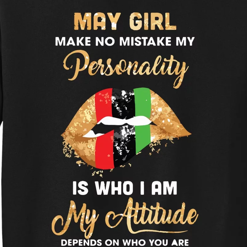 Im May Girl Sexy Lip Black Women Gemini Birthday Gift Tall Sweatshirt