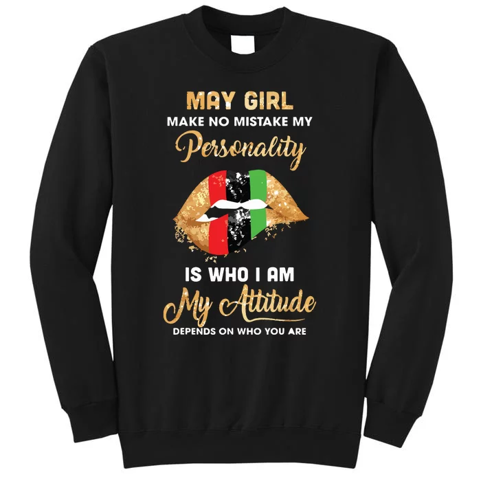 Im May Girl Sexy Lip Black Women Gemini Birthday Gift Tall Sweatshirt