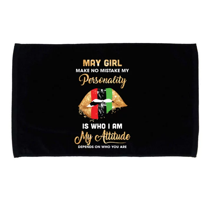 Im May Girl Sexy Lip Black Women Gemini Birthday Gift Microfiber Hand Towel