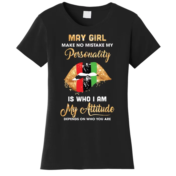 Im May Girl Sexy Lip Black Women Gemini Birthday Gift Women's T-Shirt