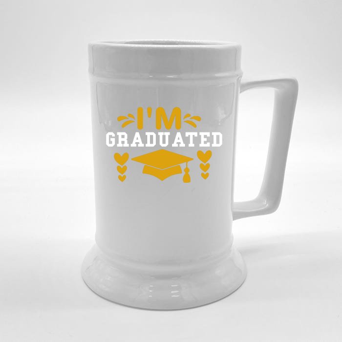 I M GRADUATED Front & Back Beer Stein