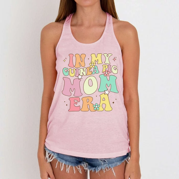 In My Guinea Pig Mom Era Funny Groovy Guinea Pig Mothers Day Women's Knotted Racerback Tank