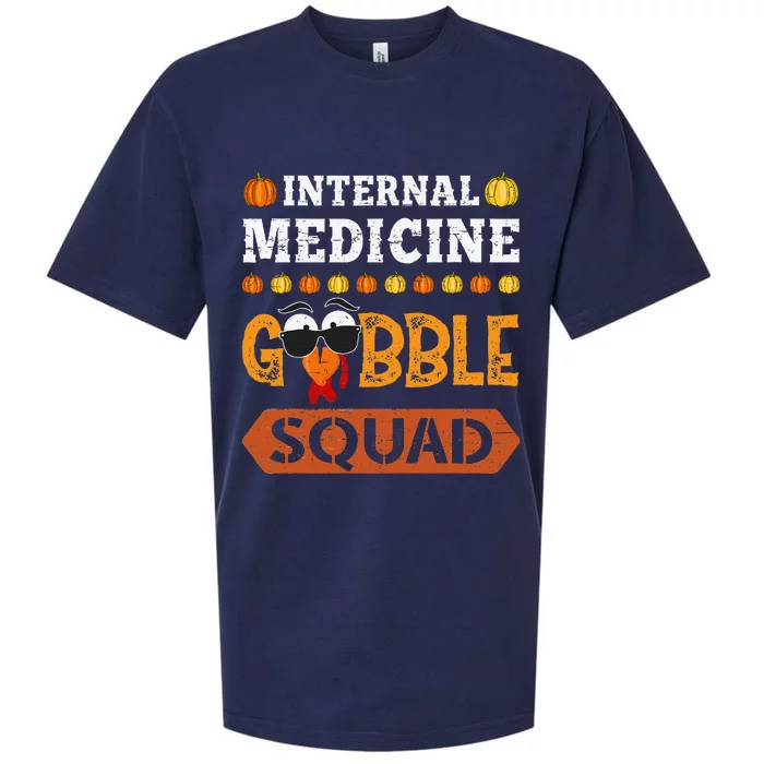 Internal Medicine Gobble Squad Turkey Thanksgiving Internist Sueded Cloud Jersey T-Shirt