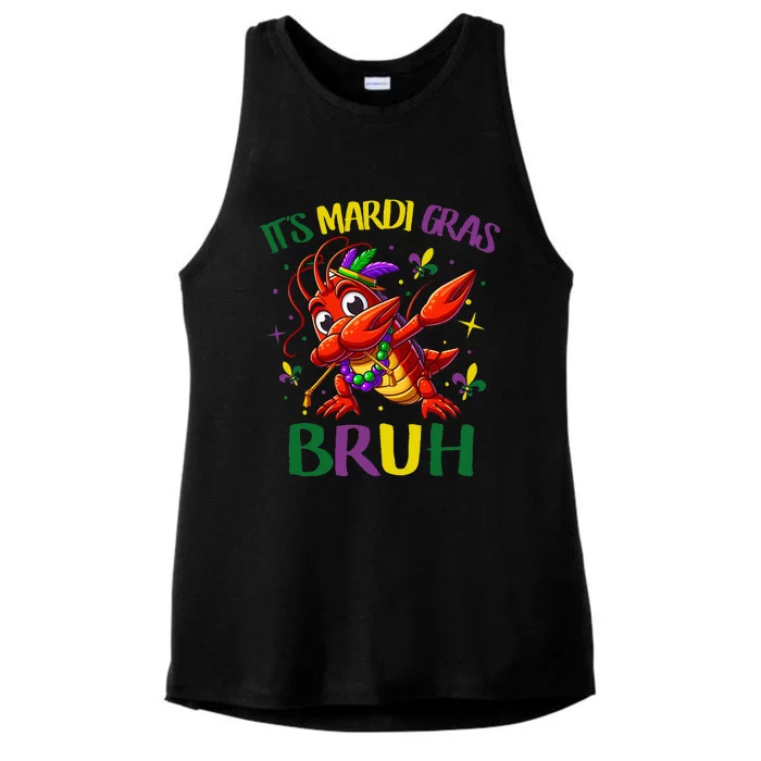 ItS Mardi Gras Bruh Dabbing Crawfish Carnival Ladies Tri-Blend Wicking Tank