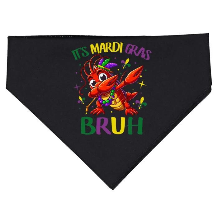 ItS Mardi Gras Bruh Dabbing Crawfish Carnival USA-Made Doggie Bandana