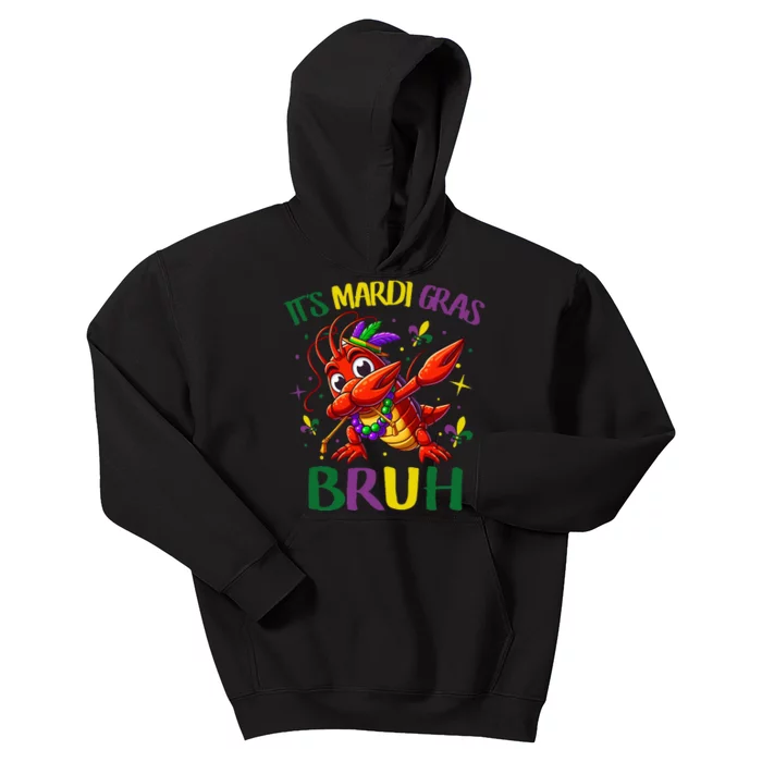 ItS Mardi Gras Bruh Dabbing Crawfish Carnival Kids Hoodie