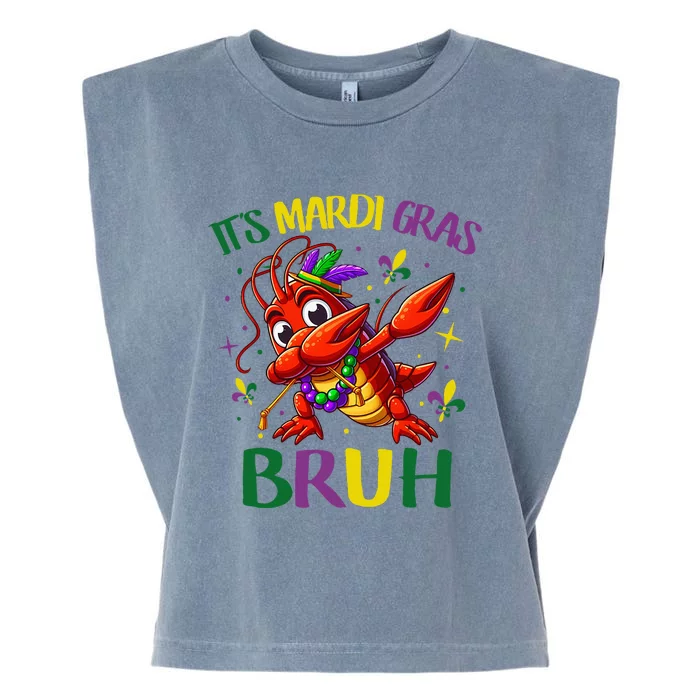 ItS Mardi Gras Bruh Dabbing Crawfish Carnival Garment-Dyed Women's Muscle Tee