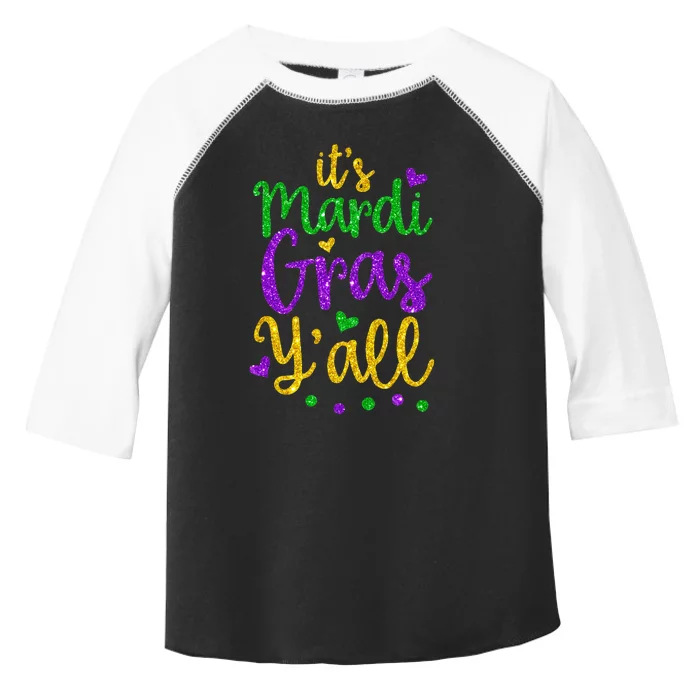 Its Mardi Gras Yall Mardi Gras Party Mask Costume Toddler Fine Jersey T-Shirt