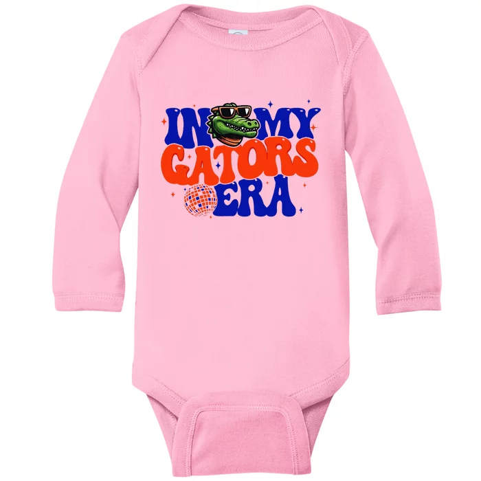 In My Gators Era Game Day Mascot Spirit Squad Florida Groovy Baby Long Sleeve Bodysuit