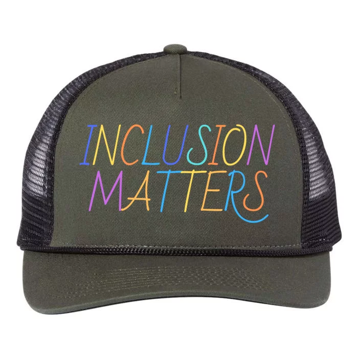 Inlcusion Matters Gift Autism Awareness Support Acceptance Gift Retro Rope Trucker Hat Cap