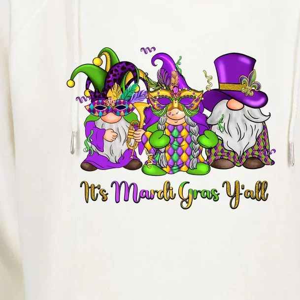 It's Mardi Gras Y'all Gnome Fat Tuesday Gift Fleur De Lis Womens Funnel Neck Pullover Hood