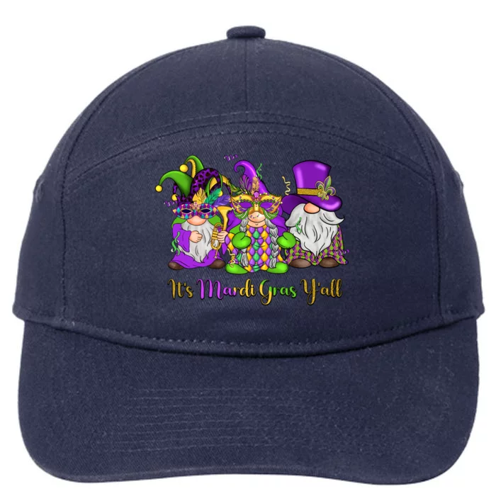 It's Mardi Gras Y'all Gnome Fat Tuesday Gift Fleur De Lis 7-Panel Snapback Hat