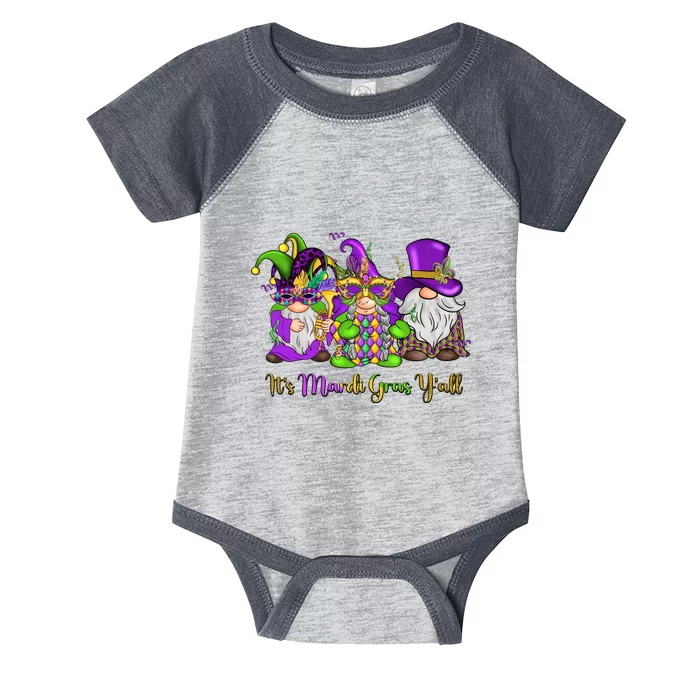 It's Mardi Gras Y'all Gnome Fat Tuesday Gift Fleur De Lis Infant Baby Jersey Bodysuit