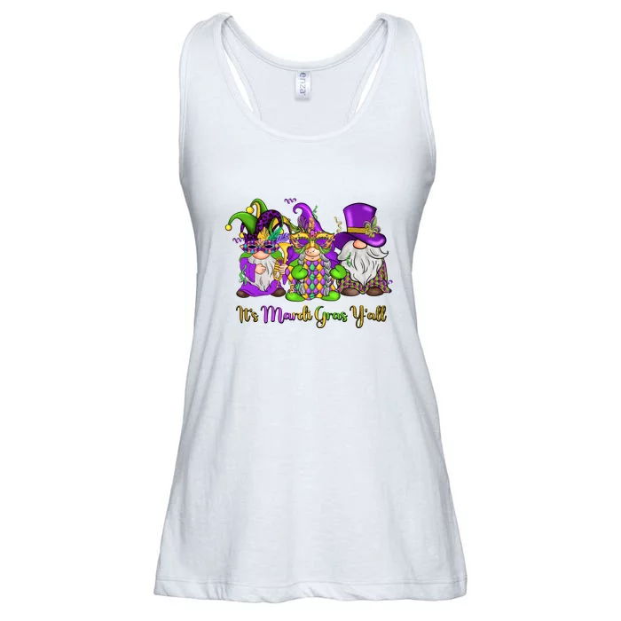 It's Mardi Gras Y'all Gnome Fat Tuesday Gift Fleur De Lis Ladies Essential Flowy Tank