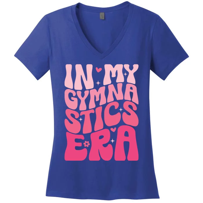 In My Gymnastics Era Groovy Gymnastics Birthday Gift Women's V-Neck T-Shirt